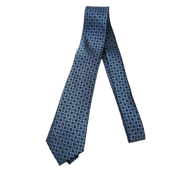 Silk Blue & Black Necktie 60" NEW - Picture 1 of 1